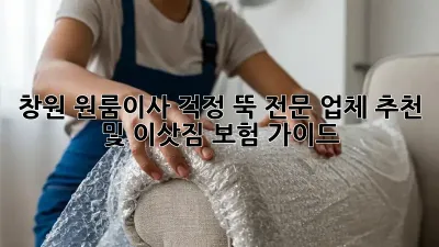 창원 원룸이사, 걱정 뚝! 전문 업체 추천 및 이삿짐 보험 가이드